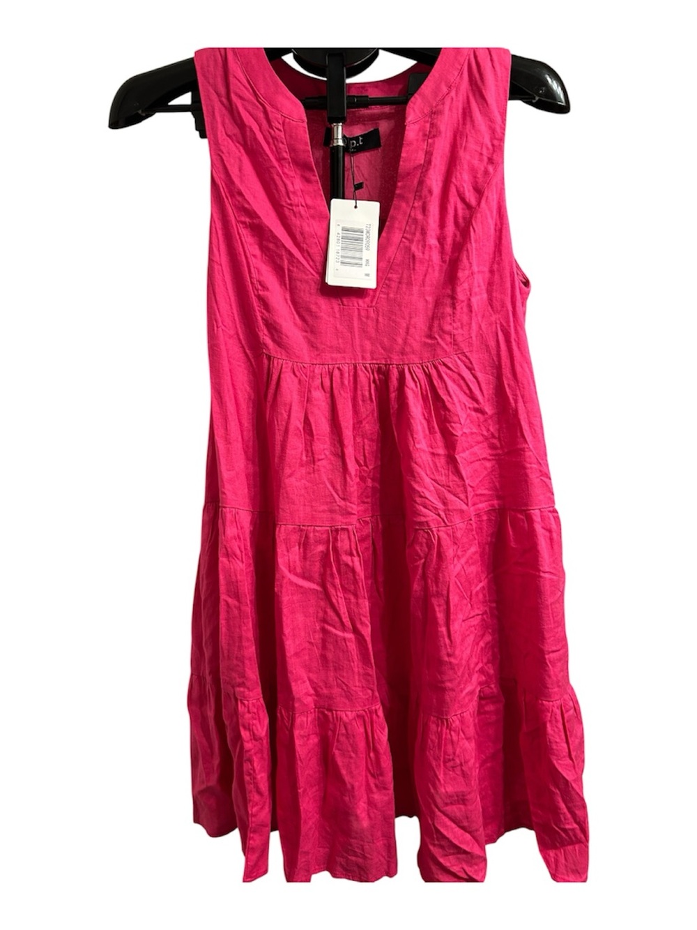 Few Moda o.p.t. Miller Tiered Linen Blend Mini Dress - Magenta - Size M NWT